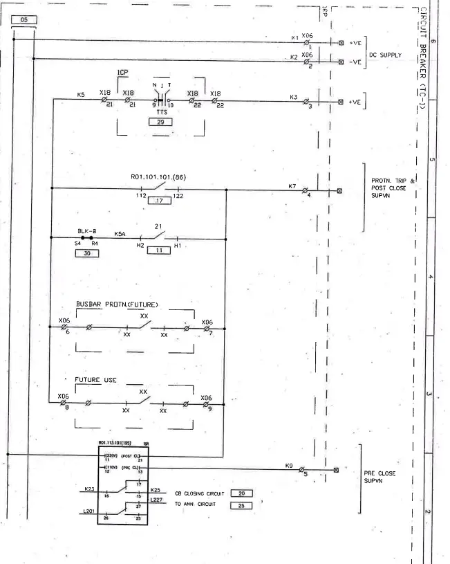 Electrical drawing of Tripping circuit